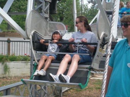 Kasen and Mom on Ferris Wheel at Lake Winnie